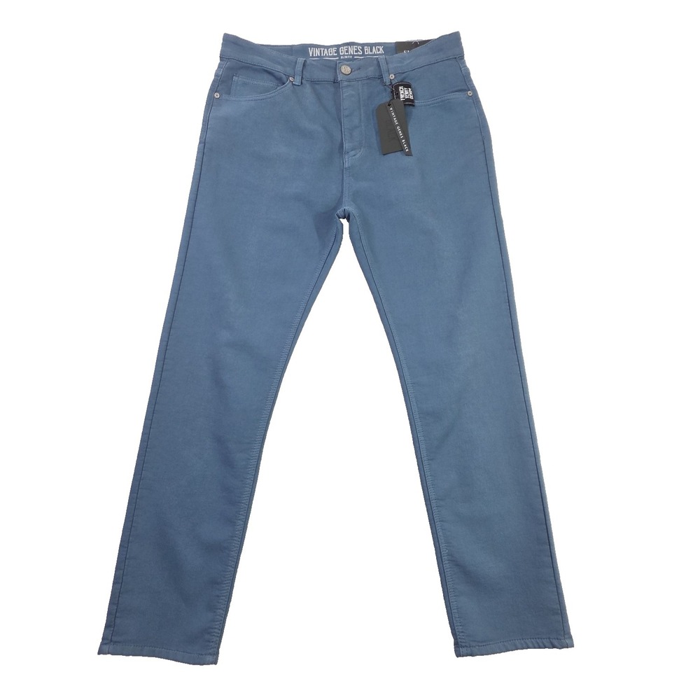 VGB Vintage Genes Black Men's Jeans 36x30 Blue French Terry Denim Stretch NWT